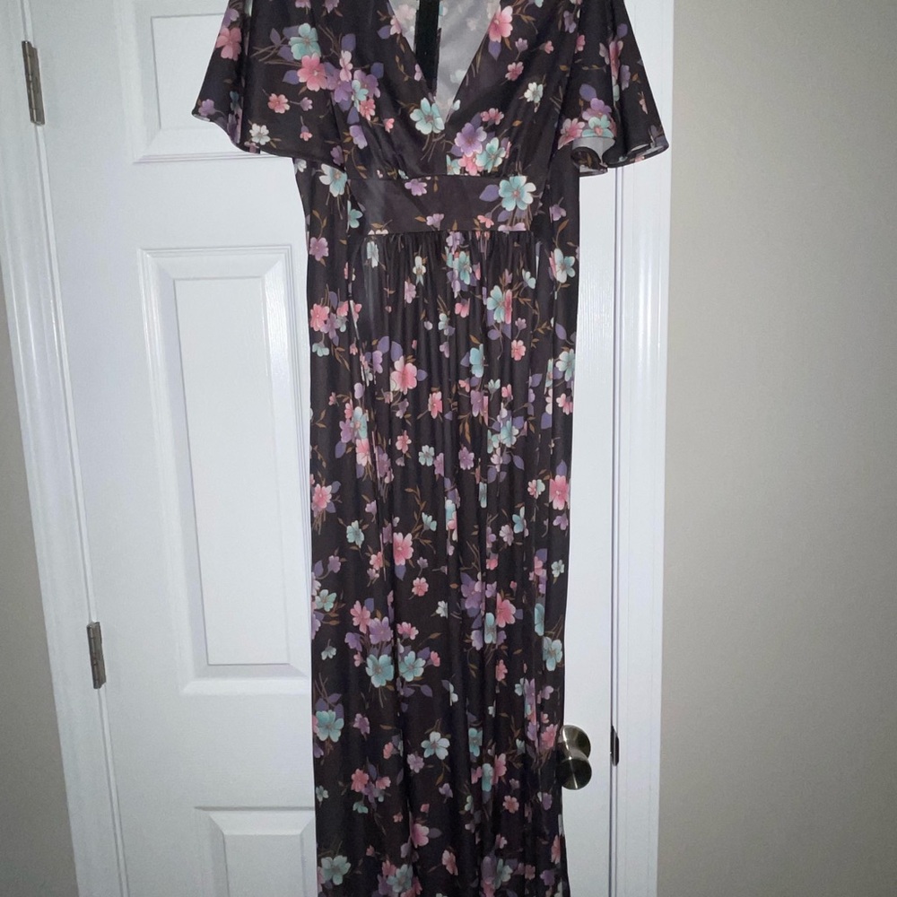 70s Vintage Floral Maxi Dress